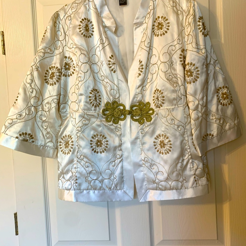Hot in Hollywood White and Gold Jacket